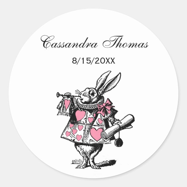 White Rabbit Court Trumpeter Alice in Wonderland P Classic Round Sticker (Front)