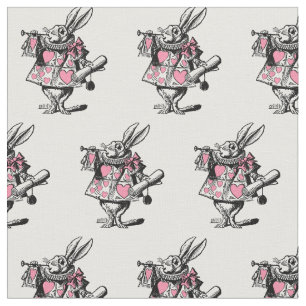 White Rabbit Court Trumpeter Alice in Wonderland P Fabric