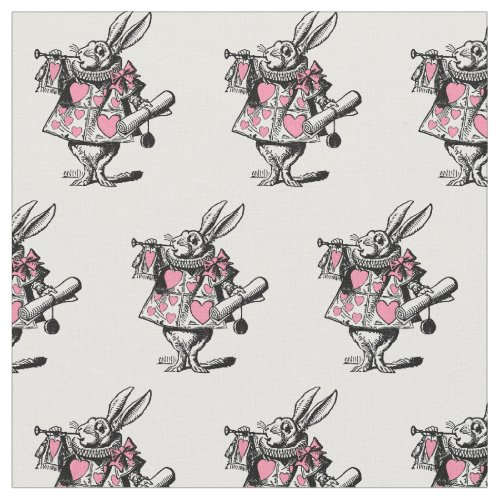 White Rabbit Court Trumpeter Alice in Wonderland P Fabric