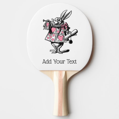 White Rabbit Court Trumpeter Alice in Wonderland P Ping Pong Paddle