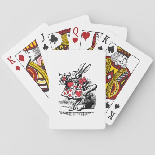White Rabbit Court Trumpeter Alice in Wonderland Playing Cards