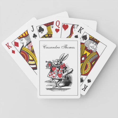White Rabbit Court Trumpeter Alice in Wonderland Playing Cards