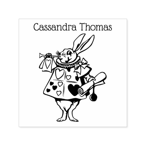 White Rabbit Court Trumpeter Alice in Wonderland Self_inking Stamp