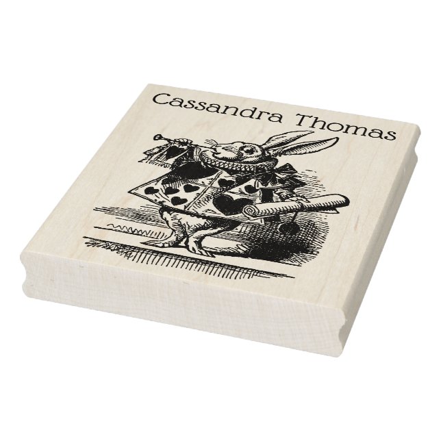 White Rabbit Court Trumpeter Alice Wonderland Rubber Stamp (Stamp)