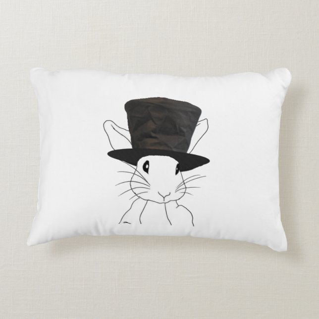 White Rabbit Decorative Pillow (Back)