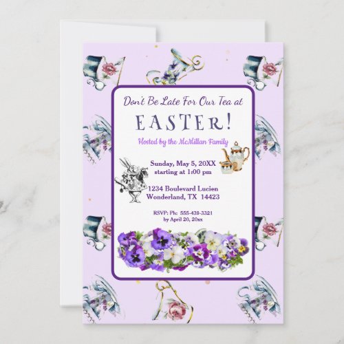 White Rabbit Easter Tea Party Invitation