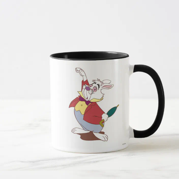 Disney White Rabbit Mug Alice in Wonderland Classic Collection