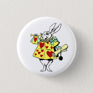 White Rabbit from Alice in Wonderland Button