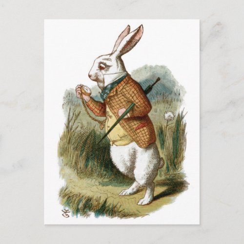 White Rabbit from Alice in Wonderland Postcard