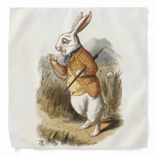 White Rabbit from Alice In Wonderland Vintage Art Bandana