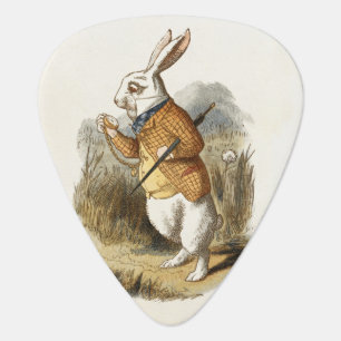 White Rabbit from Alice In Wonderland Vintage Art Guitar Pick
