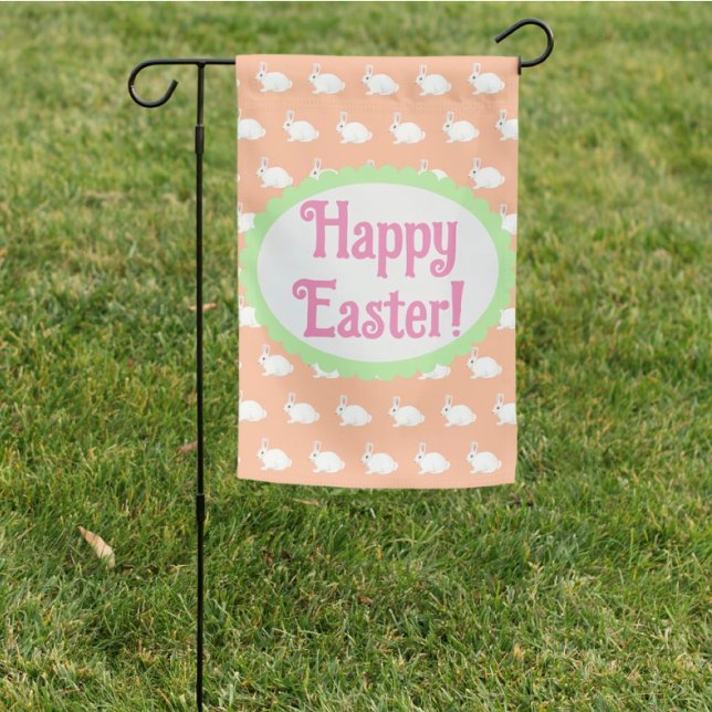 White Rabbit Happy Easter Garden Flag (Creator Uploaded)