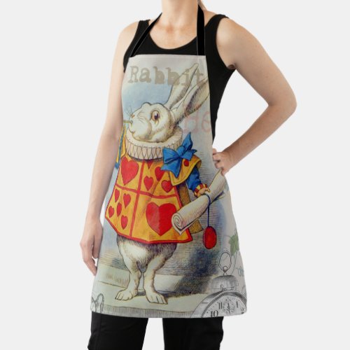 White Rabbit Hearts Alice Classic Apron