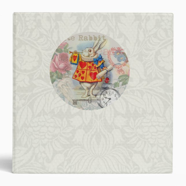 White Rabbit Hearts Alice Classic Binder (Front)