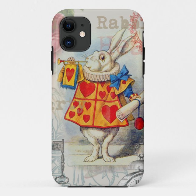White Rabbit Hearts Alice Classic Case-Mate iPhone Case (Back)