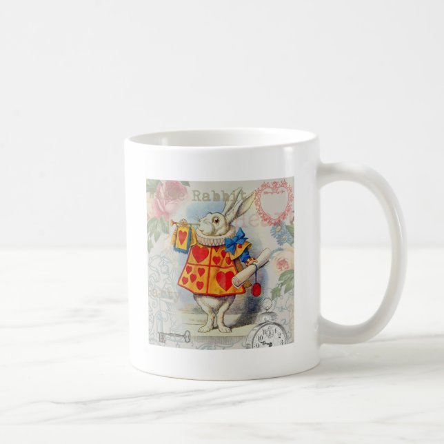 White Rabbit Hearts Alice Classic Coffee Mug (Right)