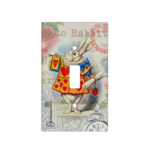 White Rabbit Hearts Alice Classic Light Switch Cover