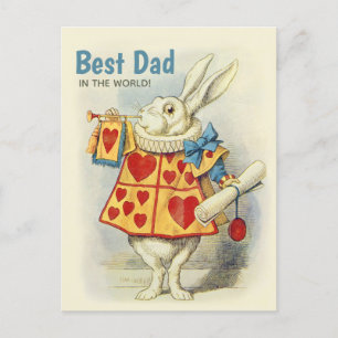 White Rabbit herald Best dad in the world CC1124 Postcard