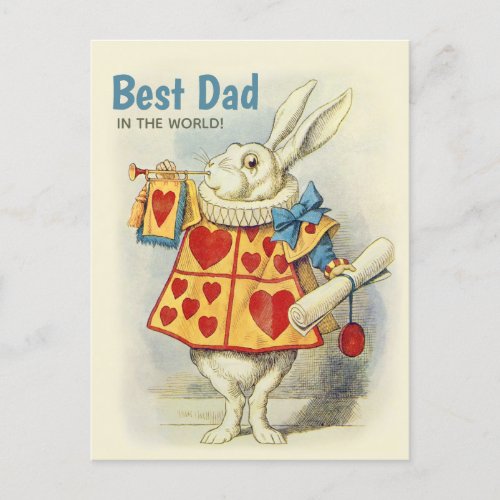 White Rabbit herald Best dad in the world CC1124 Postcard