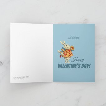 White Rabbit herald Color CC0676 Tenniel Valentine Holiday Card | Zazzle