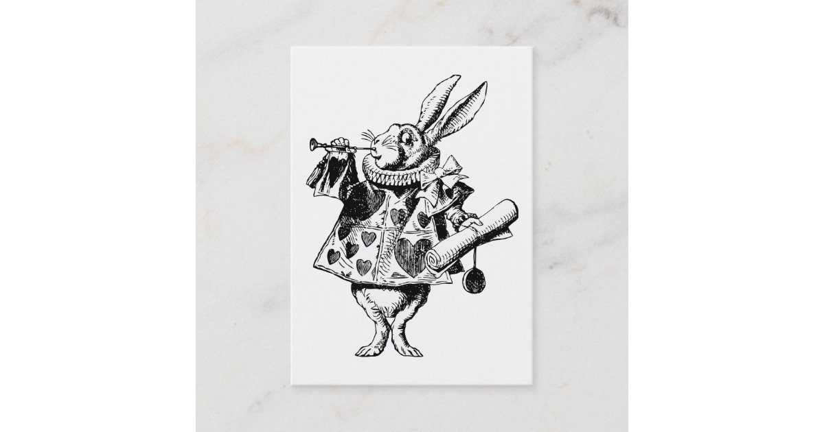 White Rabbit Herald Prom Bid Calling Card | Zazzle