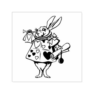 White Rabbit Herald Trumpeter Alice in Wonderland Self-inking Stamp