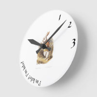 I Shall be Too Late White Rabbit Pocket Watch, Zazzle