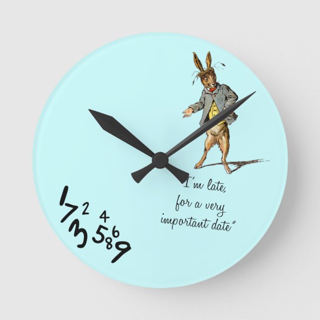 White Rabbit "I'm late" wallclocks (Front)