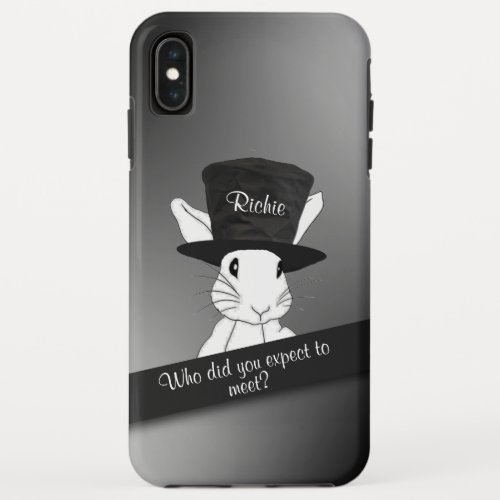 White Rabbit  in Personalized Top Hat iPhone XS Max Case