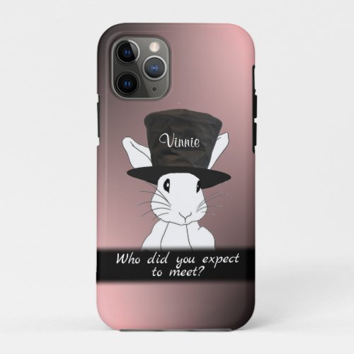 White Rabbit  in Personalized Top Hat iPhone 11 Pro Case