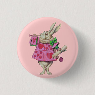 White Rabbit (in pink) Button