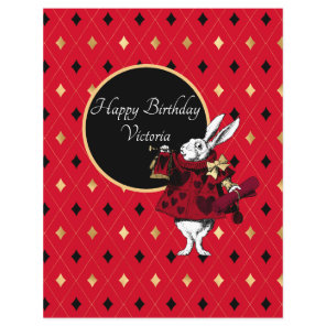 White Rabbit in Red Birthday Scrapbook Paper