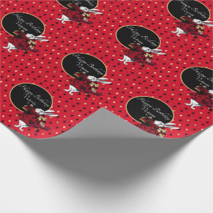 White Rabbit in Red Birthday Wrapping Paper