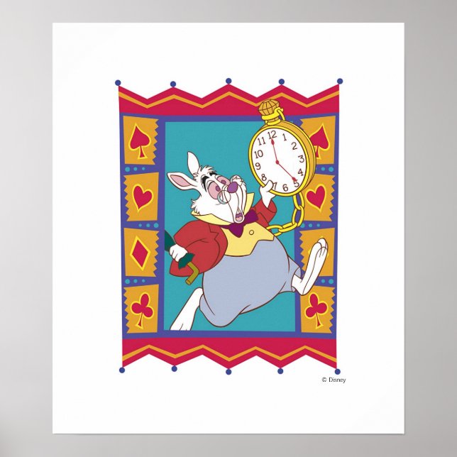 White Rabbit in Suited Frame Disney Poster (Front)