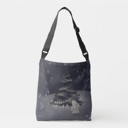 white rabbit in the night New Year&#39;s forest Crossbody Bag