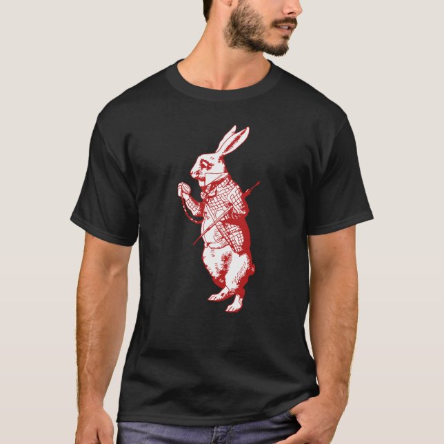 White Rabbit Inked Red T-Shirt (Front)
