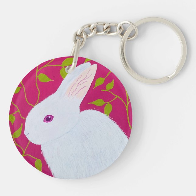 White Rabbit  Keychain (Back)