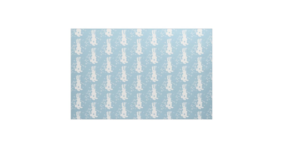 White Rabbit Late Fabric | Zazzle