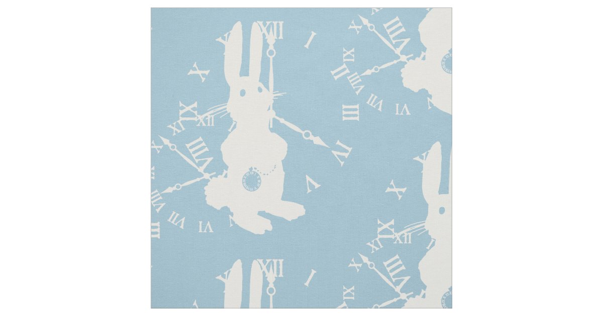 White Rabbit Late Fabric | Zazzle