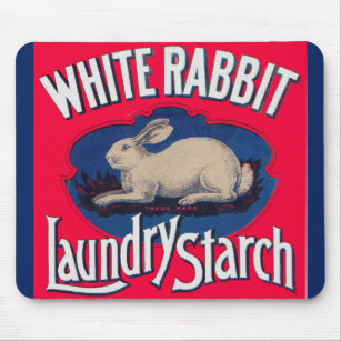 White Rabbit Laundry Starch ad Mouse Pad