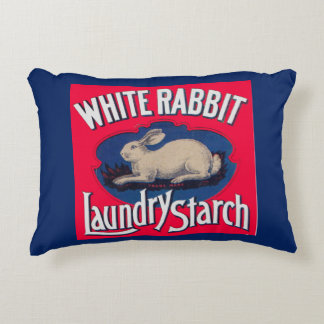 White Rabbit Laundry Starch crate label Accent Pillow