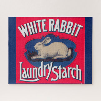 White Rabbit Laundry Starch crate label Jigsaw Puzzle