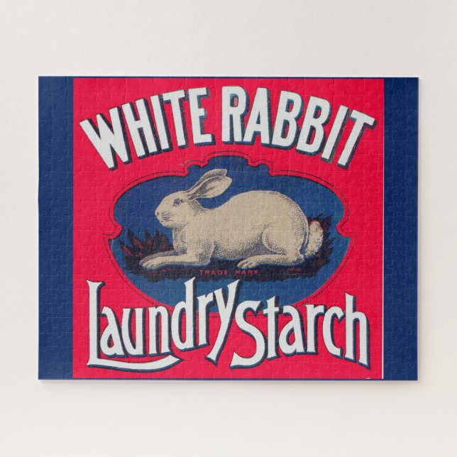 White Rabbit Laundry Starch crate label Jigsaw Puzzle (Horizontal)