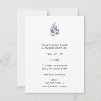White Rabbit Letterpess Style Invitation