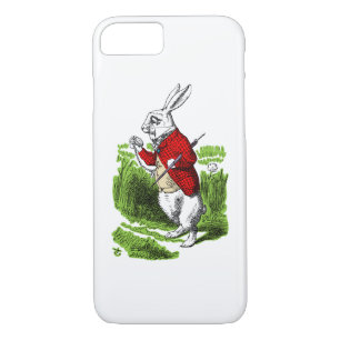 White Rabbit looking at watch. Illustration iPhone 8/7 Case
