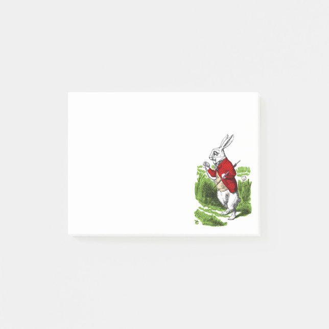 White Rabbit looking at watch. Illustration Post-it Notes (Front)