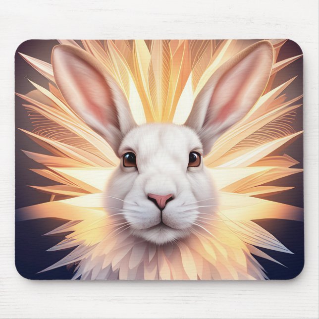 White Rabbit Mouse Pad (Front)