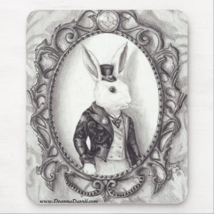 White Rabbit Mousepad Alice in Wonderland Mousepad