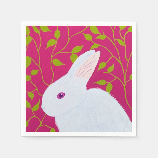 white rabbit napkins (Front)