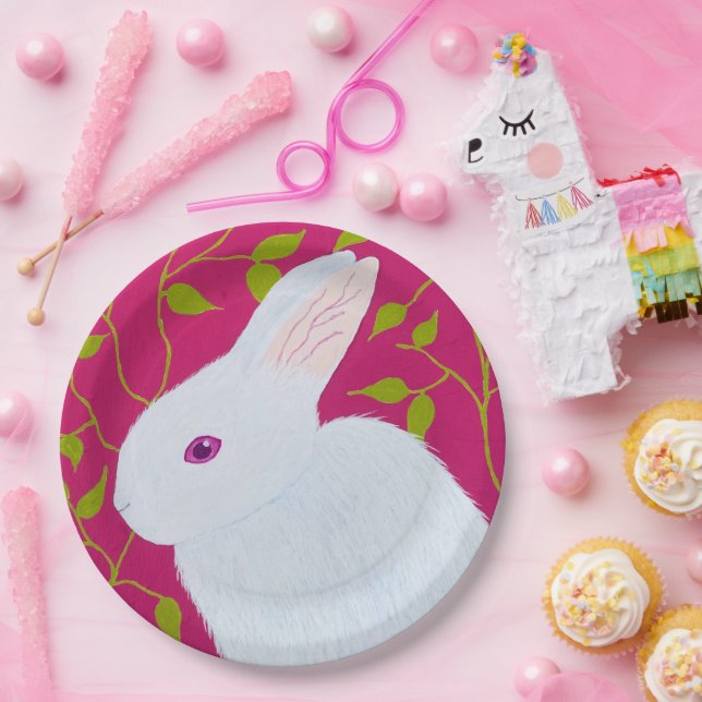 white rabbit paper plates (Party)